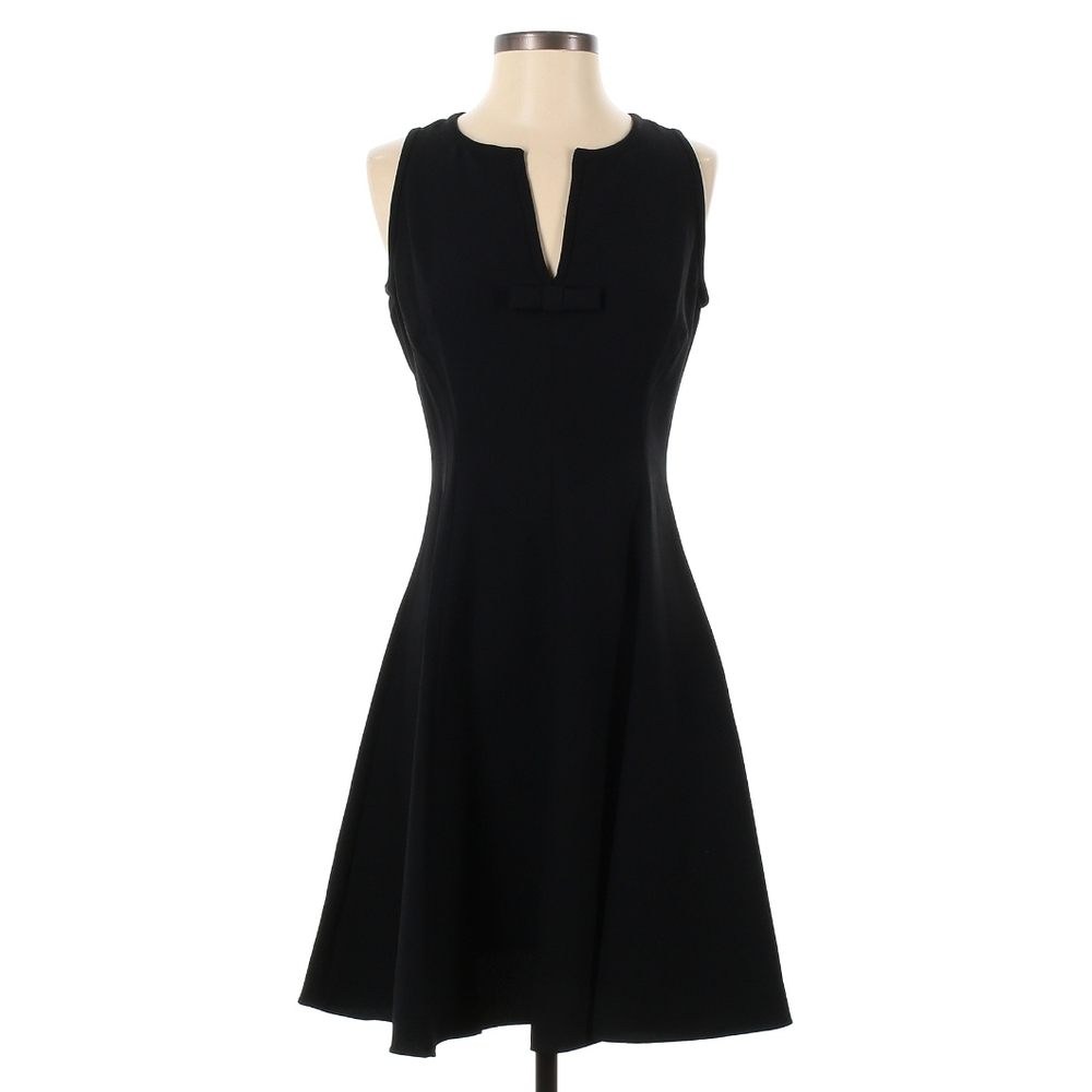 Kate Spade New York Midi/Mini Fit and Flare Little Black Dress with Bow Detail